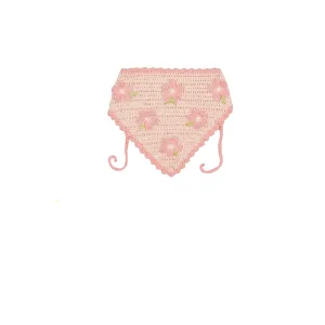 Crochet Bandana - Pink Flower