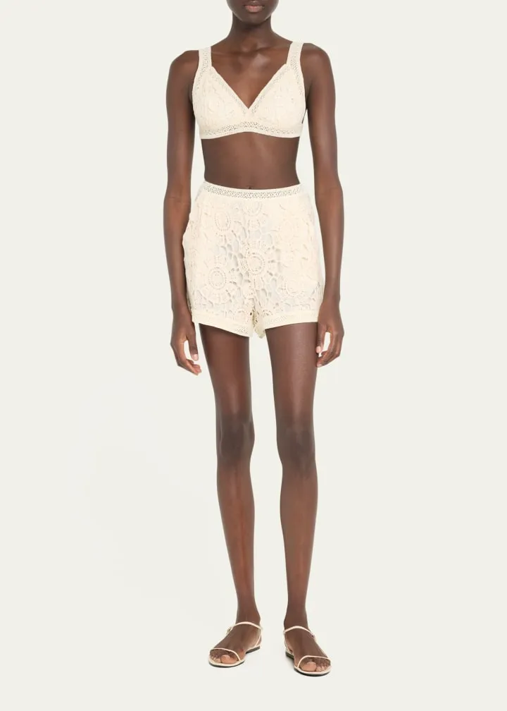 Crochet High Waist Shorts