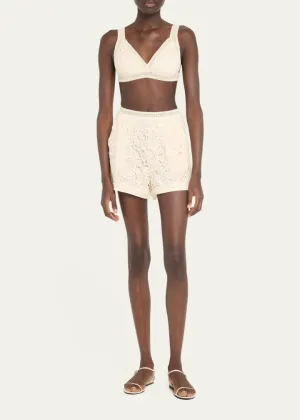 Crochet High Waist Shorts
