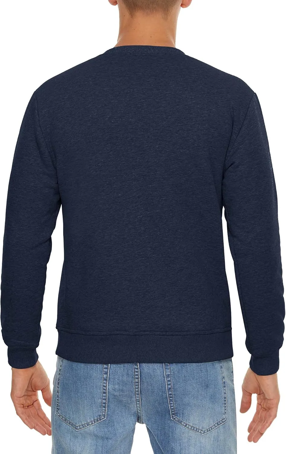 CRYSULLY Men's Sherpa Lined Sweatshirt Fleece Pullover Winter Crewneck Warm Shirts