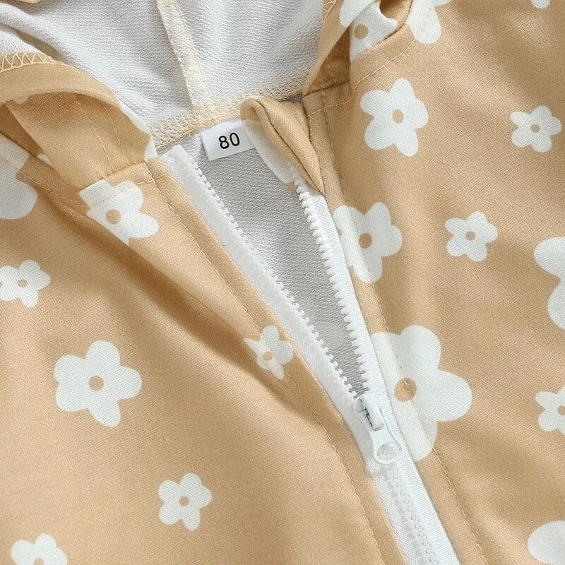 Daisy Hooded Zipper Baby Jacket