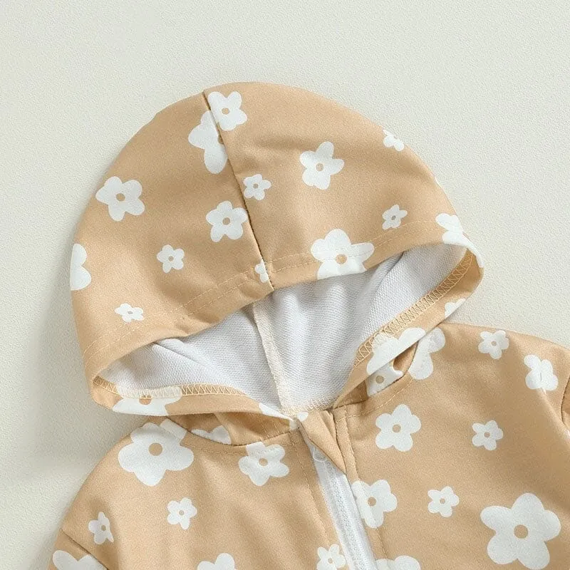Daisy Hooded Zipper Baby Jacket