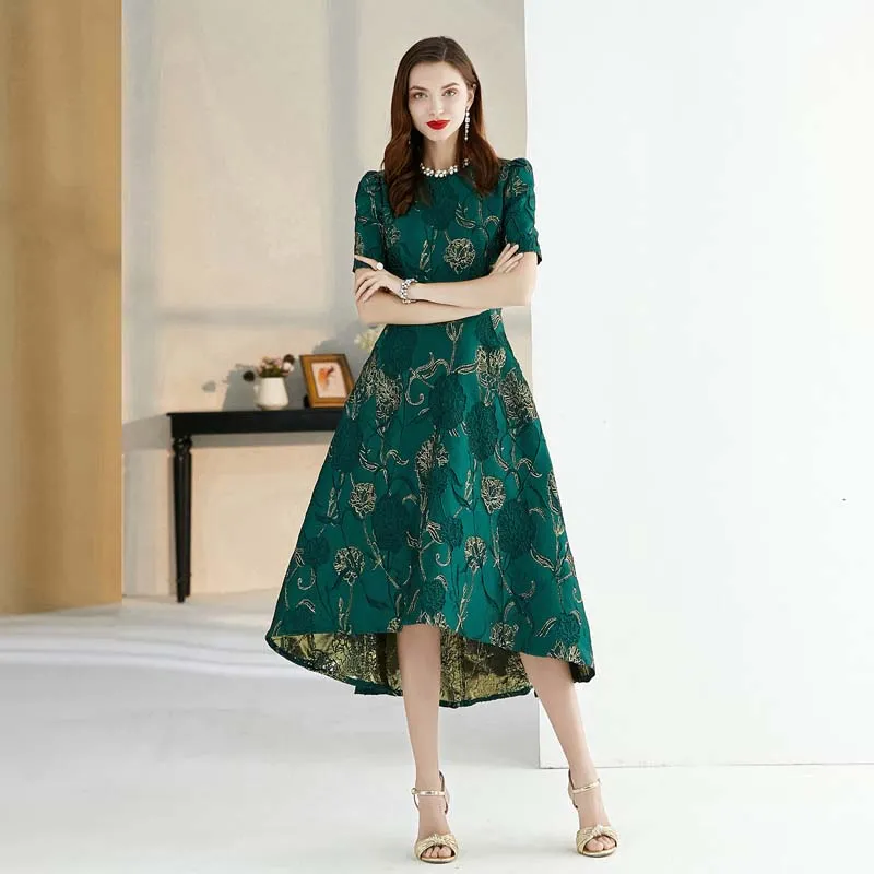 Designer Swan Jacquard Dress