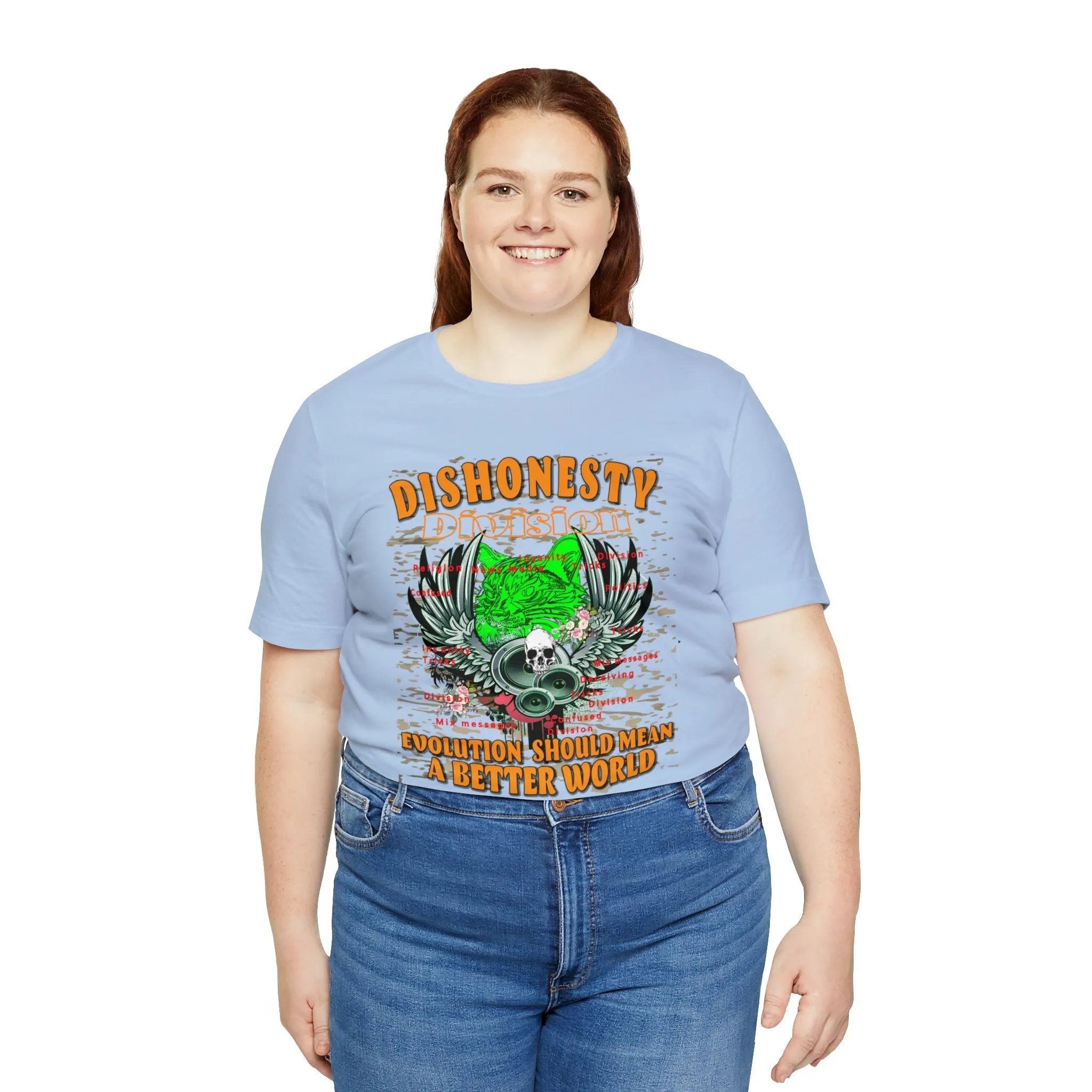 Dishonesty T-shirt | Division | Evolution Pet Shirt Pattern | Inspirational Better World T-shirt design | Streetwear Apparel