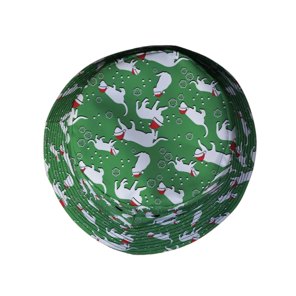 Dnd Christmas Dice Cats Bucket Hat