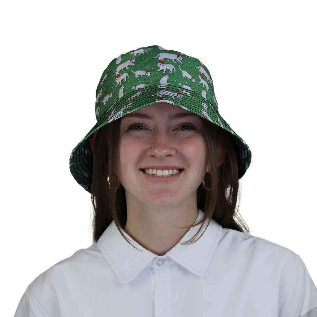 Dnd Christmas Dice Cats Bucket Hat