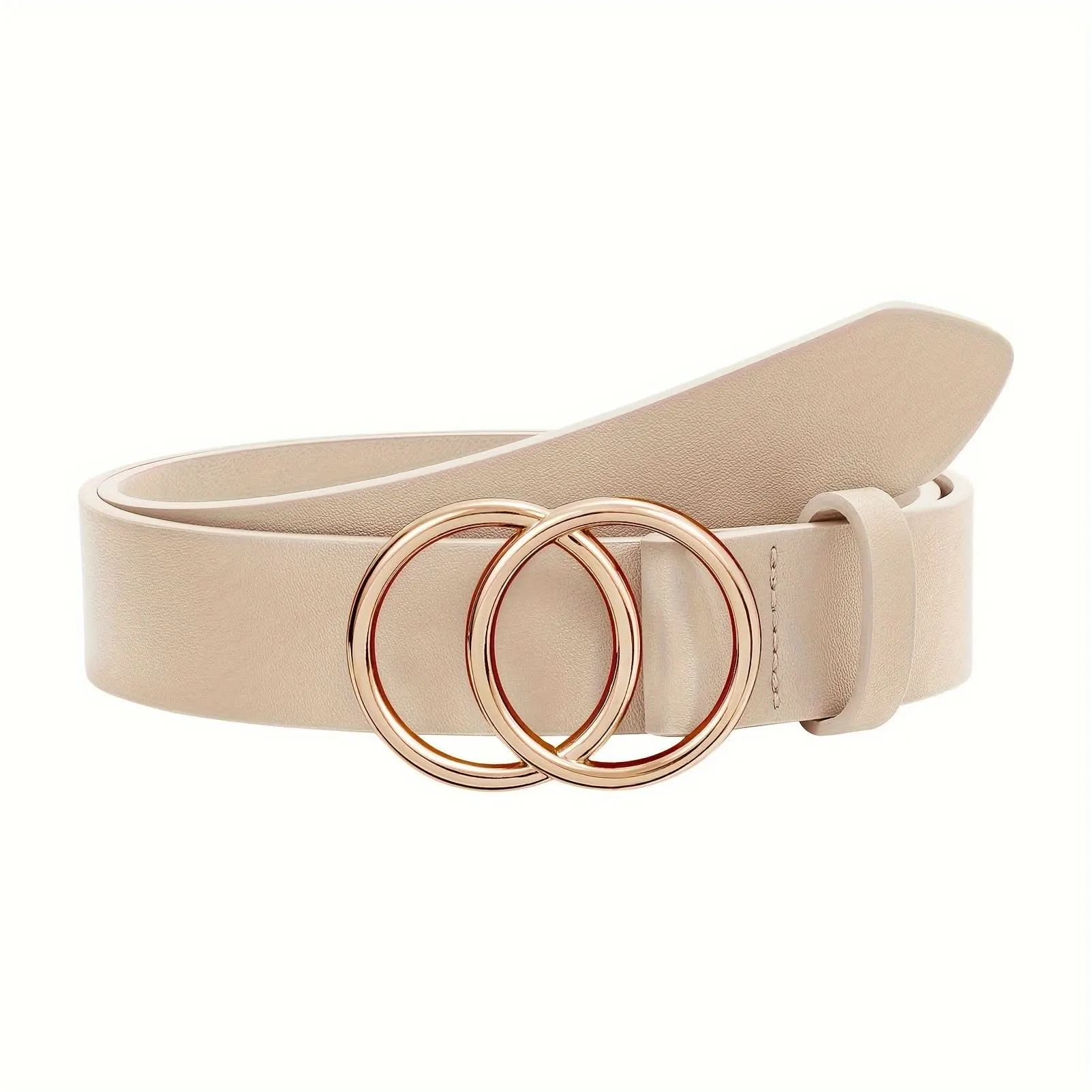 Double O-Ring PU Leather Waist Belt