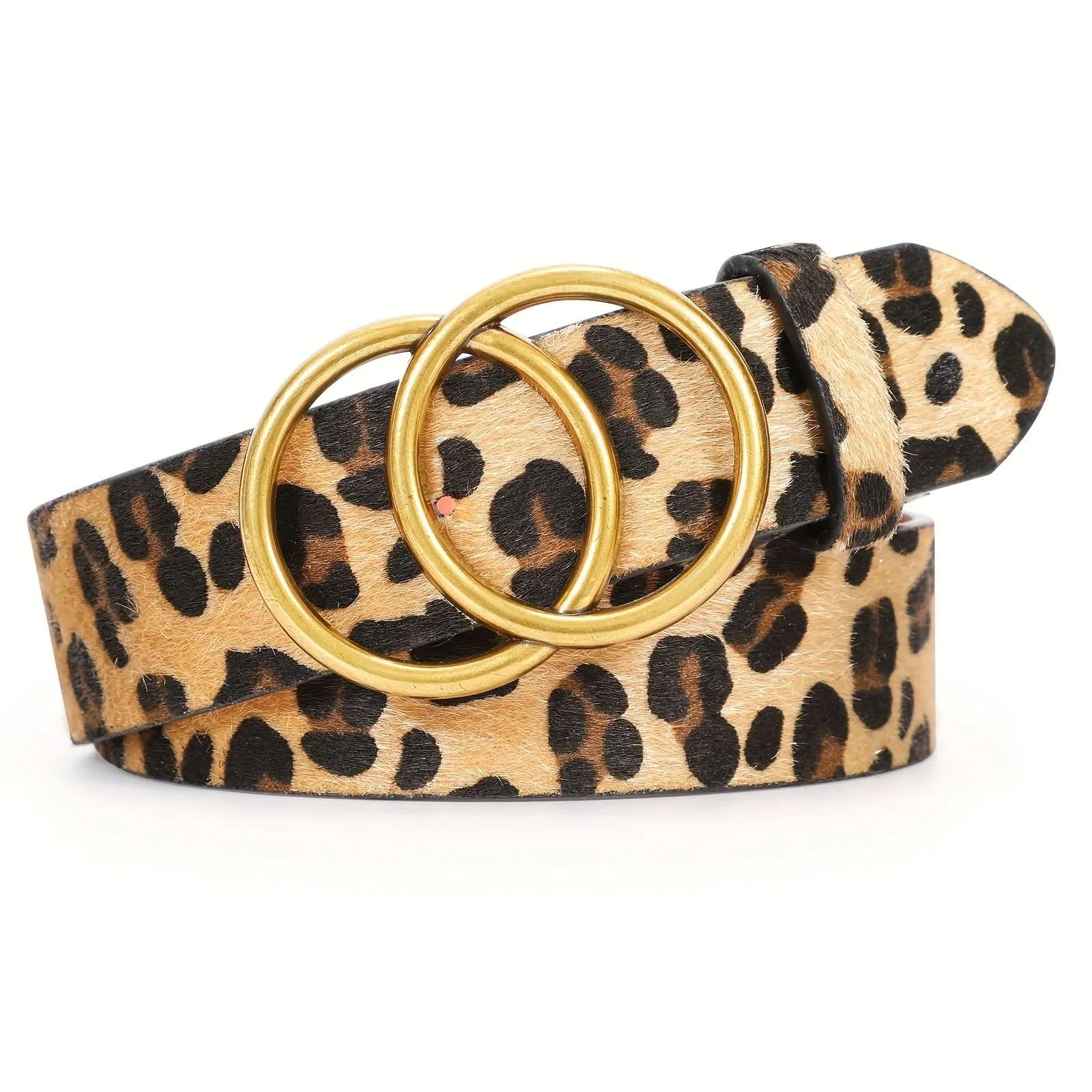 Double O-Ring PU Leather Waist Belt