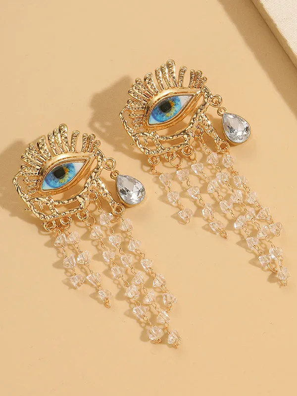 Eye Shape Geometric Tasseled Earrings Accessories Drop Earrings