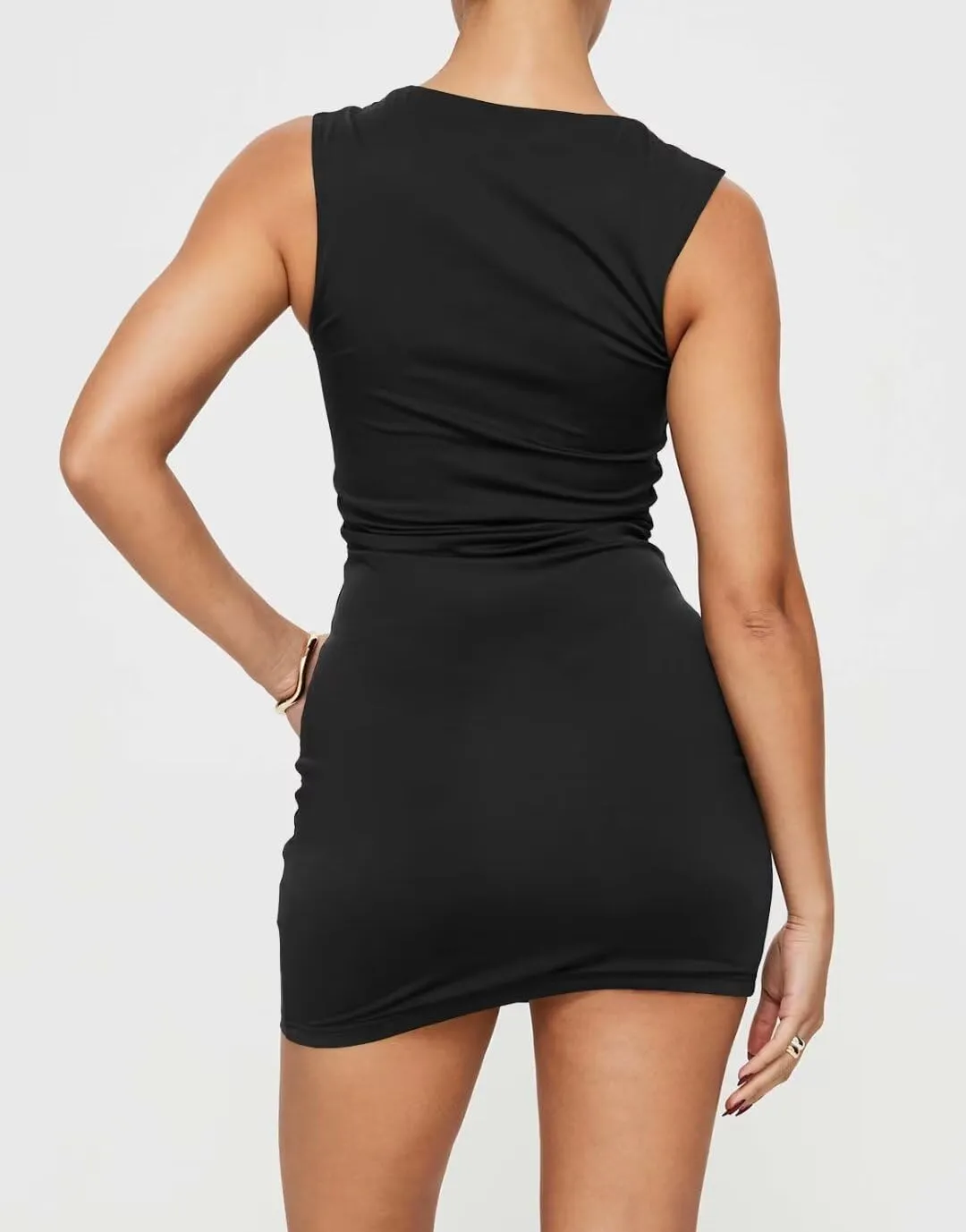 Ezbelle Women's Summer Dress Sexy Mini Tank Bodycon Dresses Square Neck Knit Double Trendy Clothes