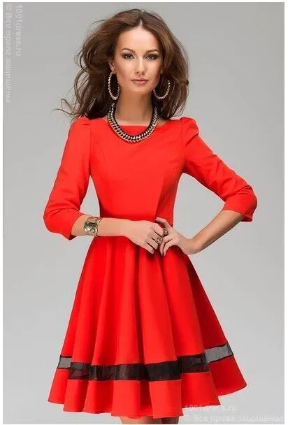 Fashion Long Sleeves Pure Color Short Dress
