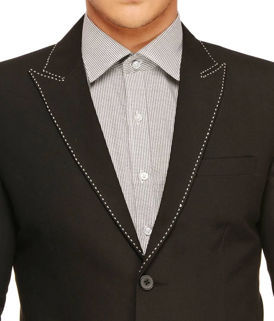 Fashionable Black Polyviscose Jacket For Men