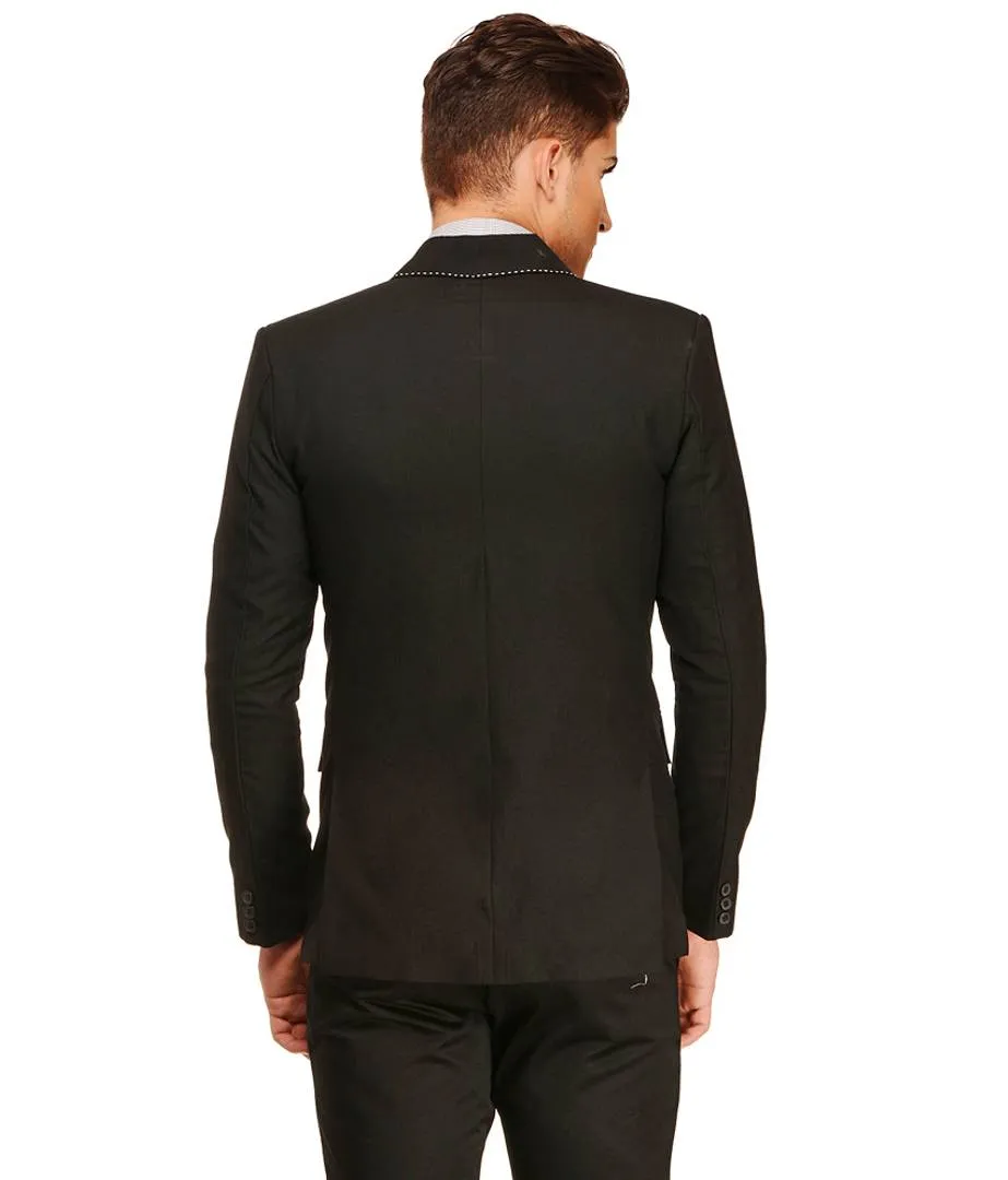 Fashionable Black Polyviscose Jacket For Men