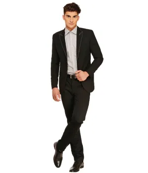 Fashionable Black Polyviscose Jacket For Men