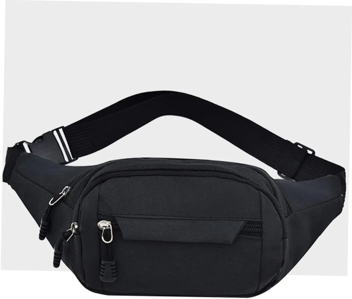 FAVOMOTO Durable Oxford Cloth Waist Bag for Men Running Belt Fanny Pack for Outdoor Sports Capacity Travel Pocket Stylish Design for Daily Use Black
