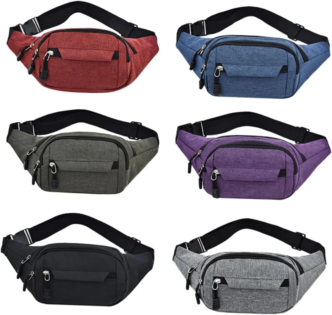 FAVOMOTO Durable Oxford Cloth Waist Bag for Men Running Belt Fanny Pack for Outdoor Sports Capacity Travel Pocket Stylish Design for Daily Use Black