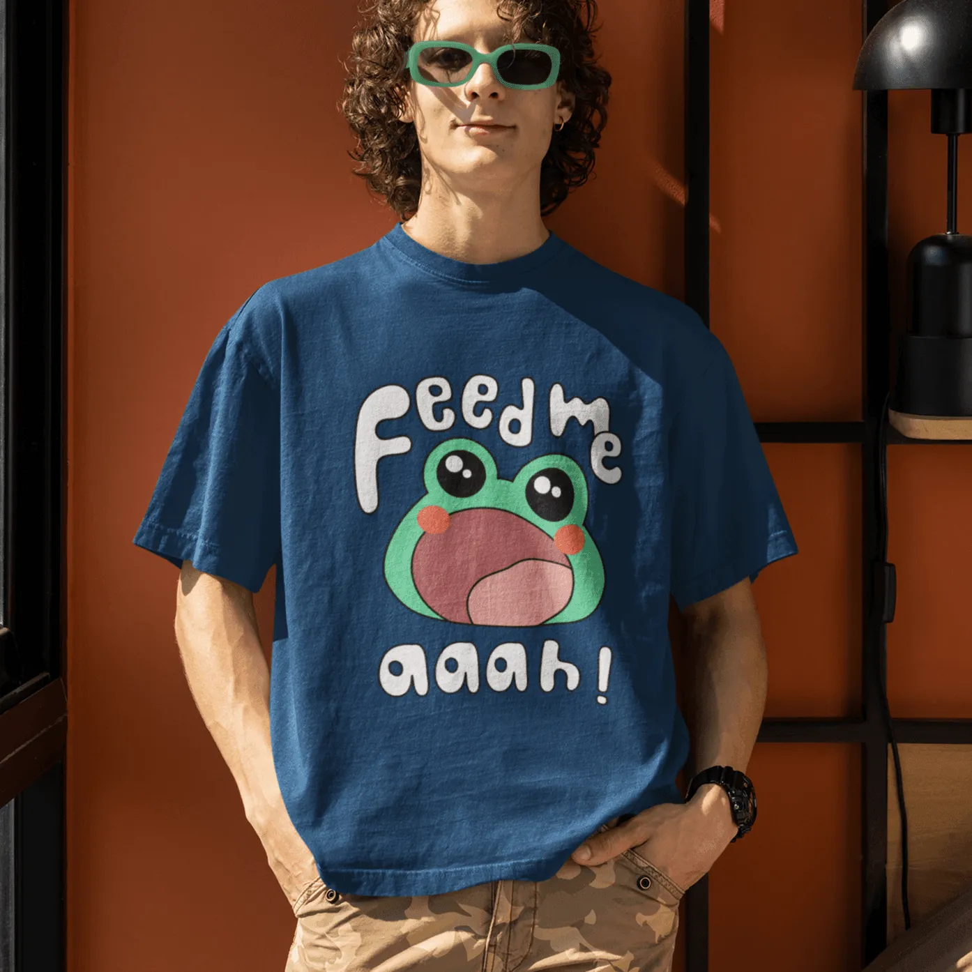 Feed Me- Hungry Toad Oversized T-shirts- Unisex