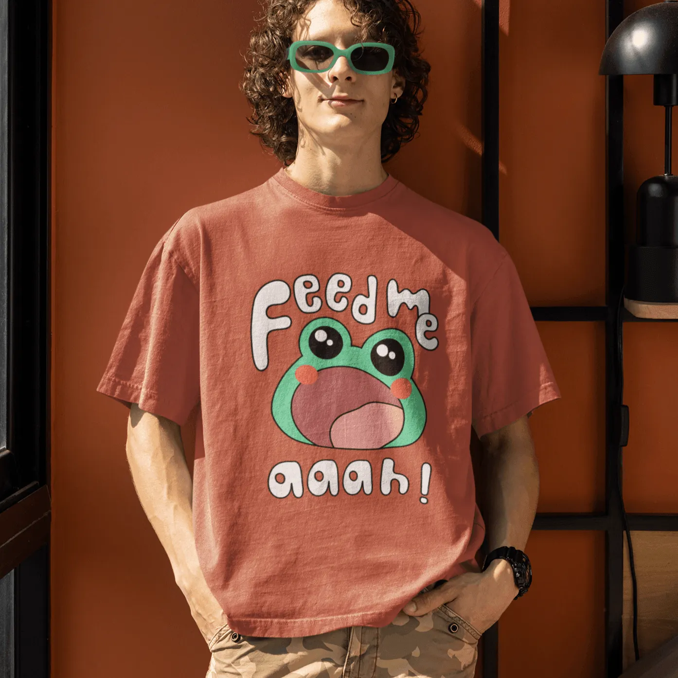 Feed Me- Hungry Toad Oversized T-shirts- Unisex