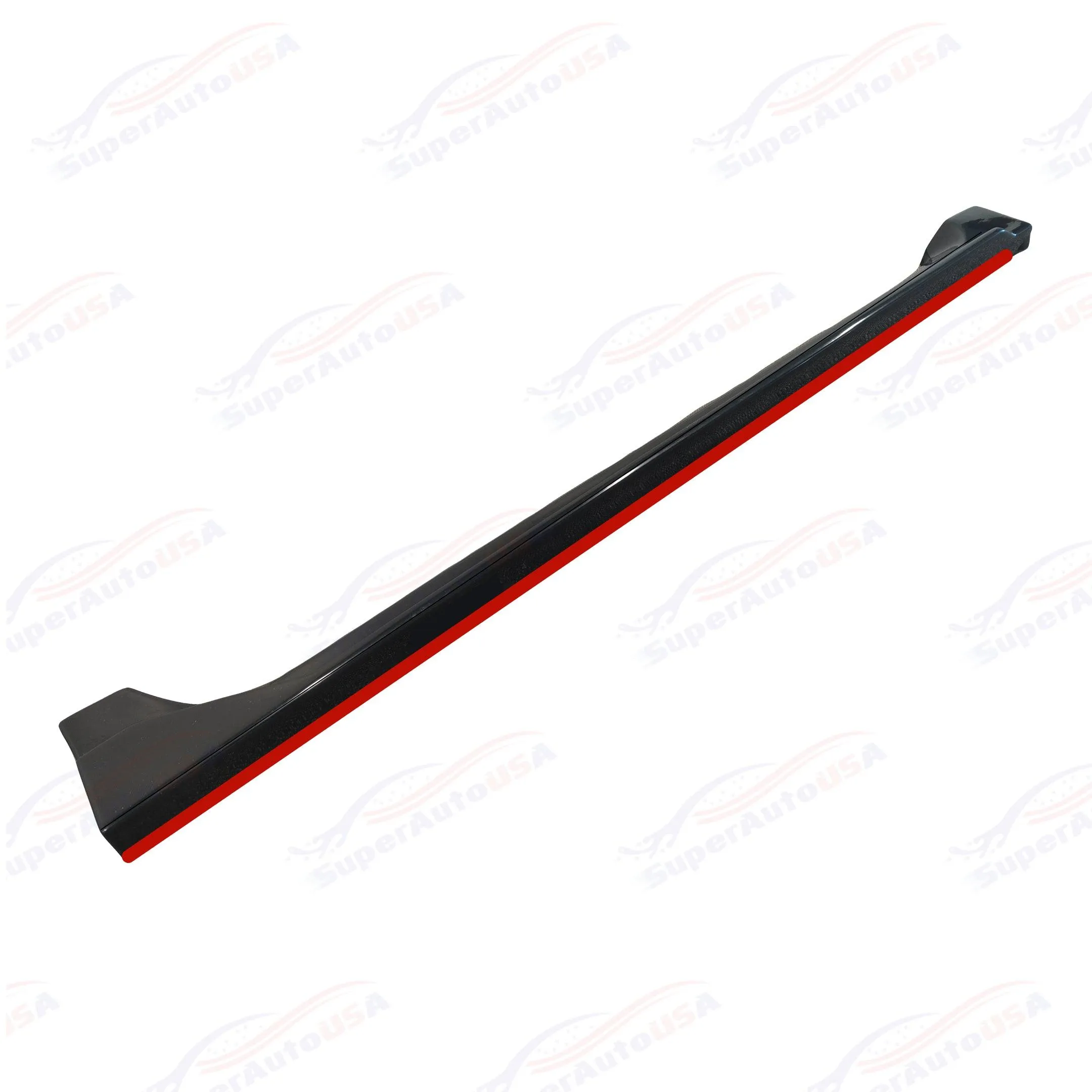 Fits for 15-21 Subaru WRX STI Black JDM Style Side Skirts Body Kit w/ Red Trims