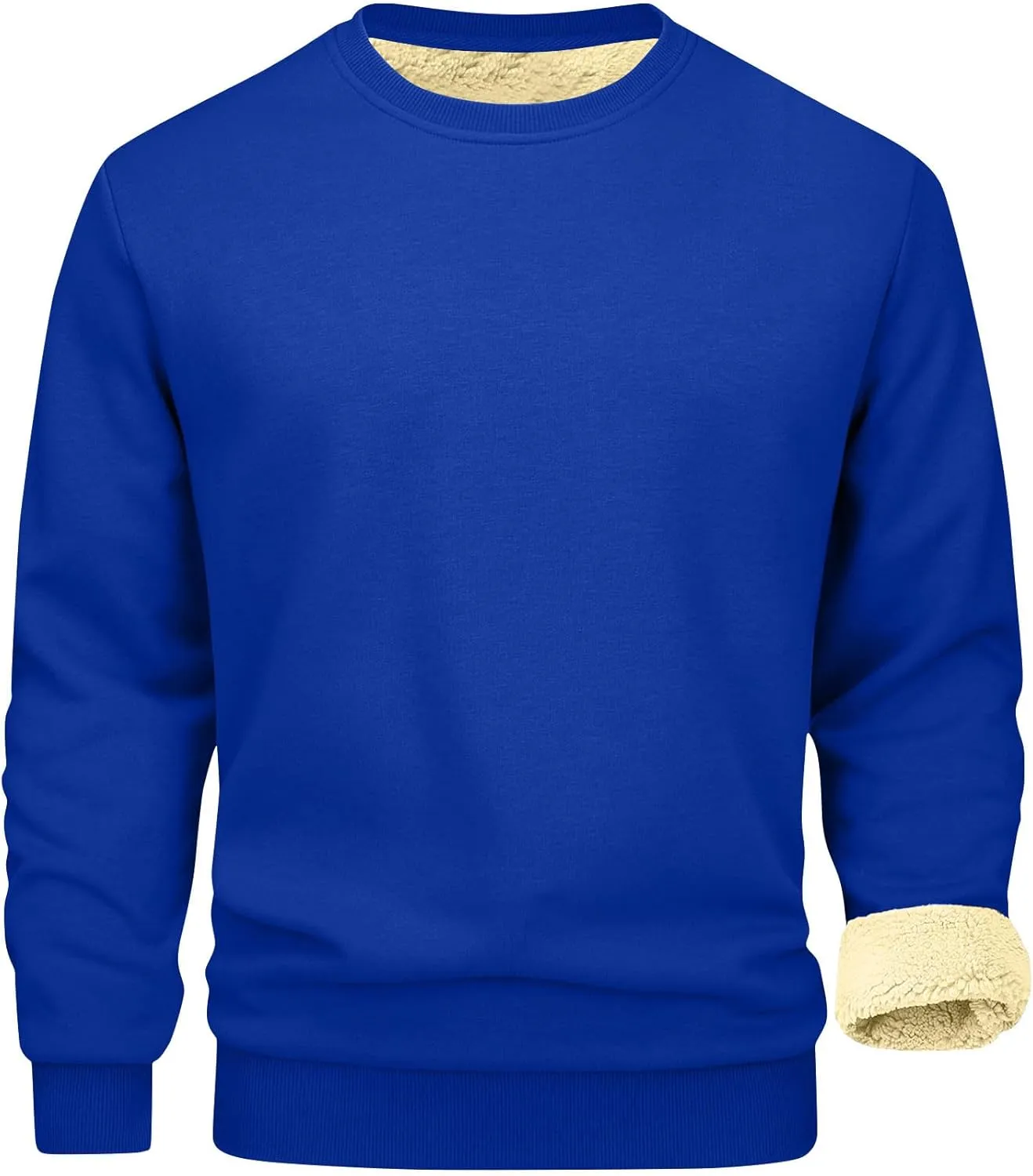 Fleece Lined Sweatshirts for Men Thermal Long Sleeve Tops Warm Undershirt Winter Crewneck Sweatshirt Thick Pullover