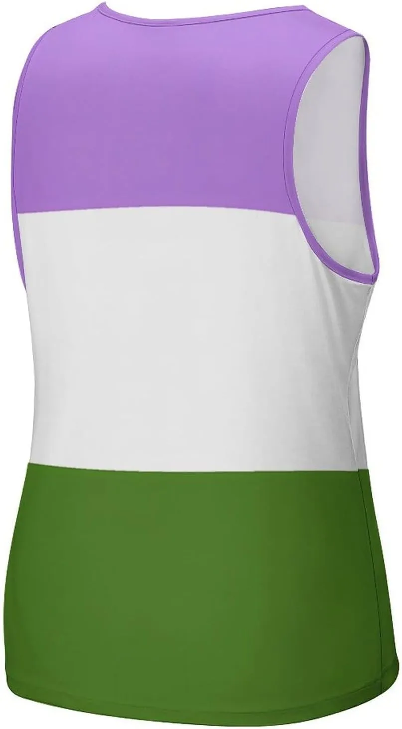 Genderqueer Proud Flag Mens Tank Top Undershirt Sleeveless Gym Vest Workout T-Shirts