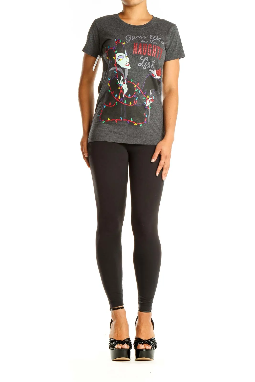 Gray Graphic Print Casual T-Shirt