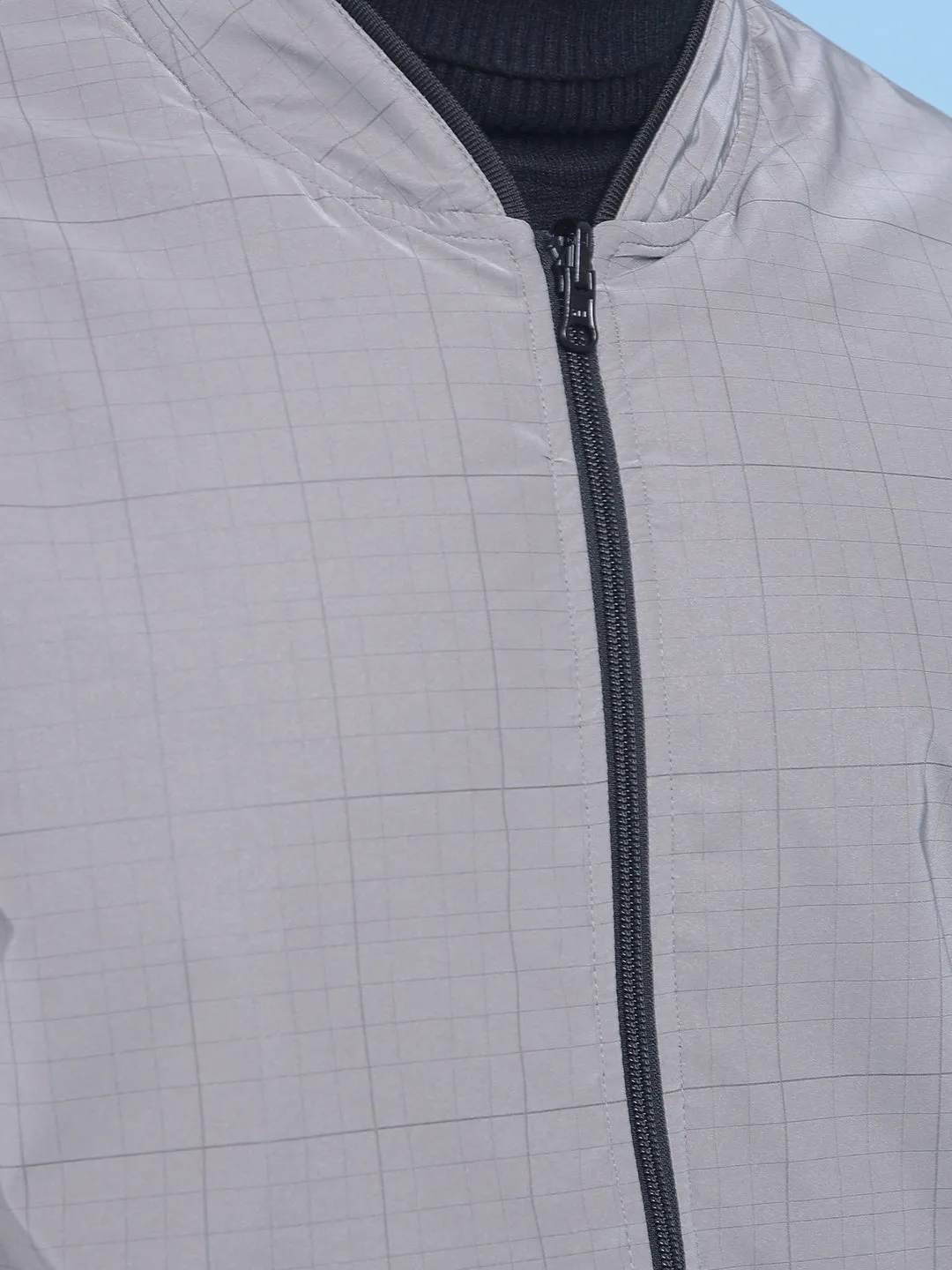 Grey Checked Reversible Jacket