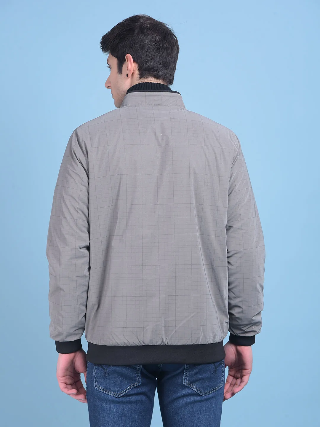 Grey Checked Reversible Jacket