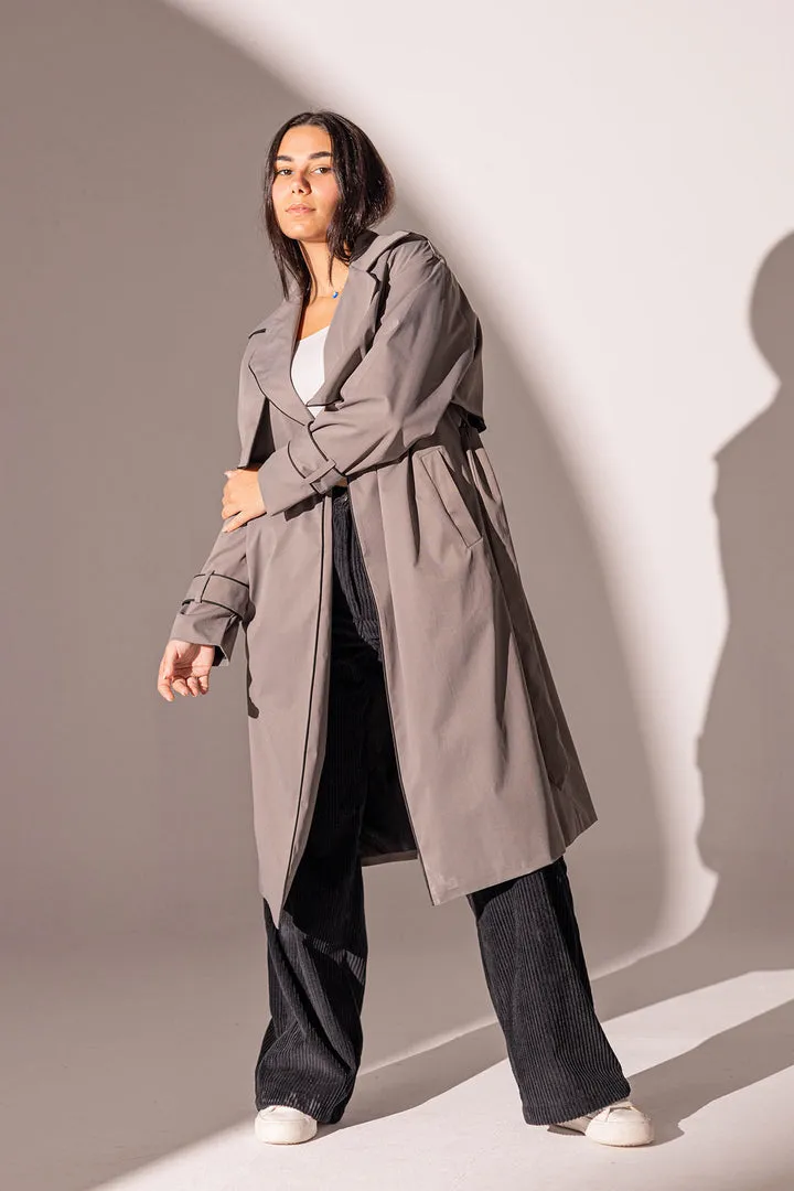 Grey Light Trench Coat