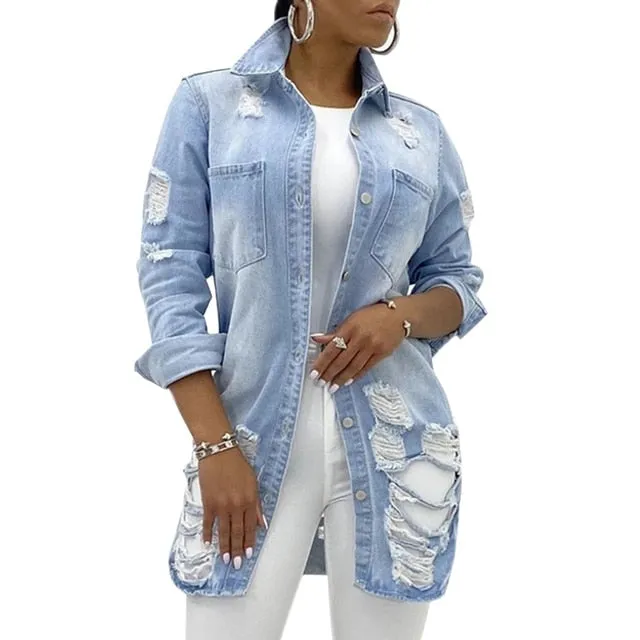 Gym Fitness Elegant Solid Women's Jacket Long Sleeve Casual Blue Fashionable Women's Coats