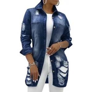 Gym Fitness Elegant Solid Women's Jacket Long Sleeve Casual Blue Fashionable Women's Coats
