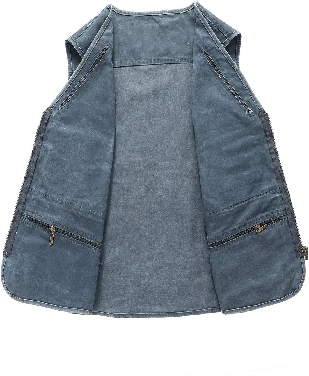 Hbufnha Men's Denim Vest Outdoor Casual Multi Pocket Sleeveless Jacket Jean Work Travel Utility Vest