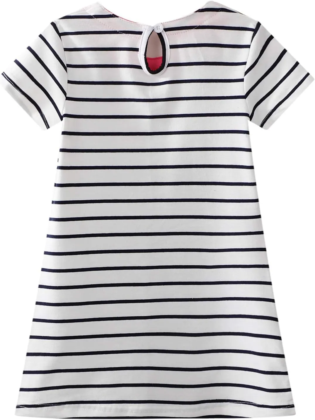 HILEELANG Toddler Girl Cotton Casual Dress Summer Short Sleeve Basic Tunic Playwear Shirt Dresses