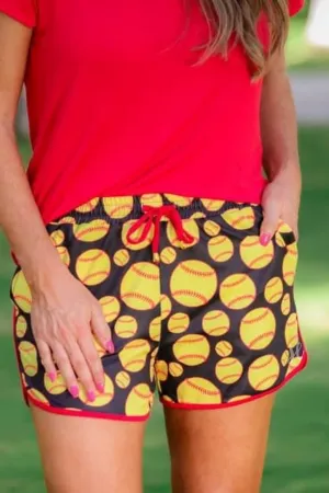 Home Plate Softball Drawstring Everyday Shorts