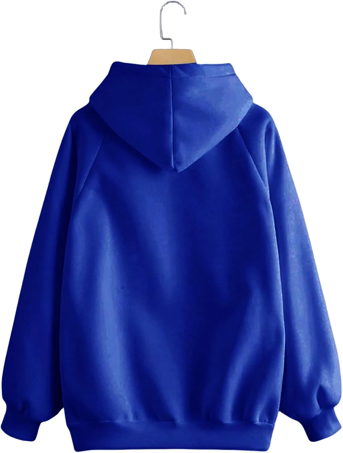 Hoodies for Women Pullover Basic Solid Long Sleeve Crewneck Sweatshirts for Teens Girls Oversized Hooded Tops