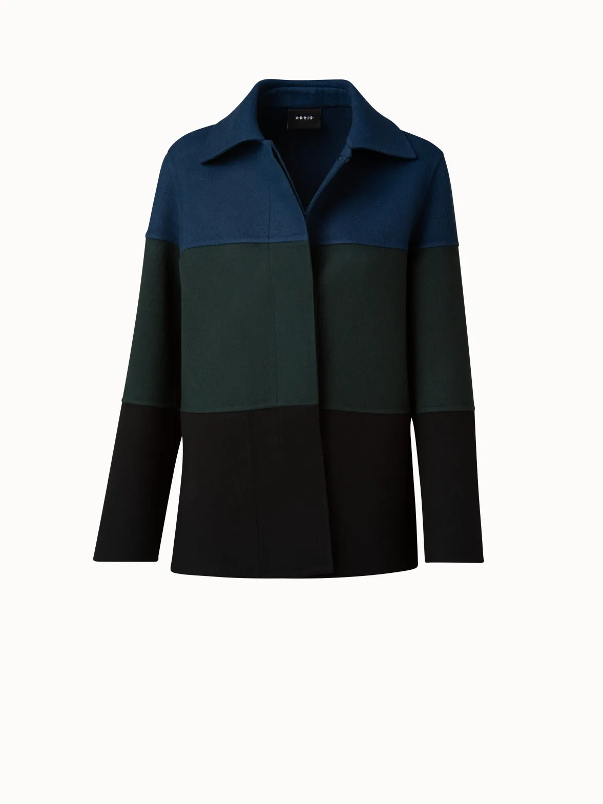 Jacke oversized aus Colorblock Kaschmir Double-Face