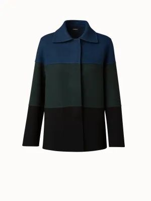 Jacke oversized aus Colorblock Kaschmir Double-Face