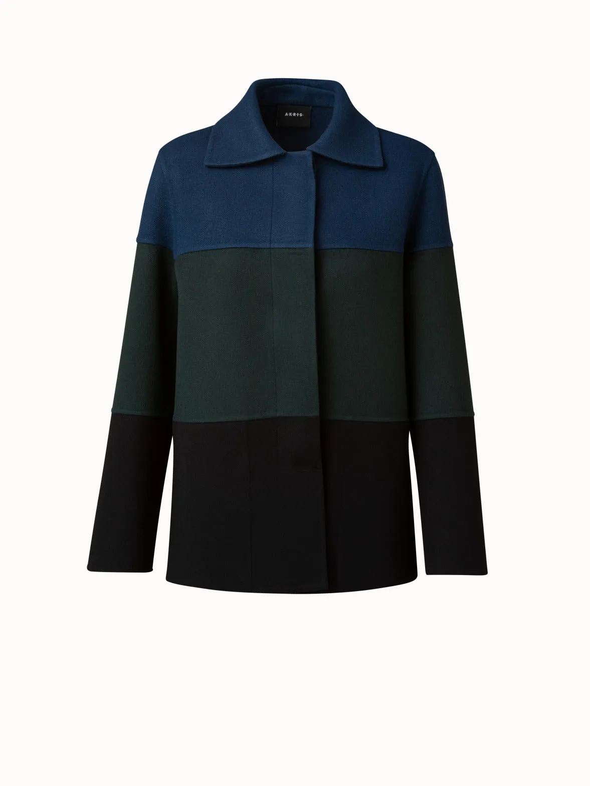 Jacke oversized aus Colorblock Kaschmir Double-Face