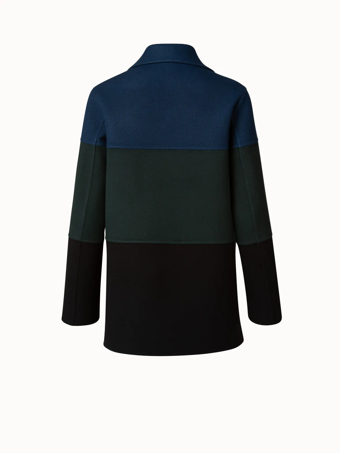 Jacke oversized aus Colorblock Kaschmir Double-Face