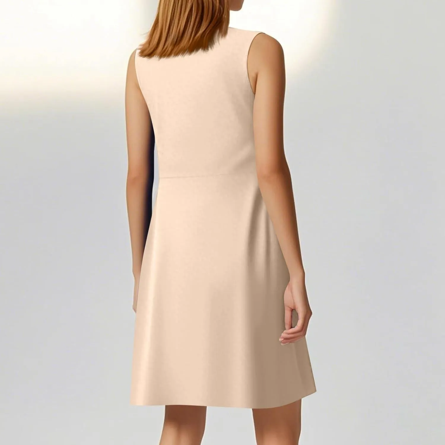 Kenvina Women's Twist Front V Neck Ruffle Casual Summer Dress Sexy Elegant Sleeveless Club Party Tunic Bodycon Mini Dresses