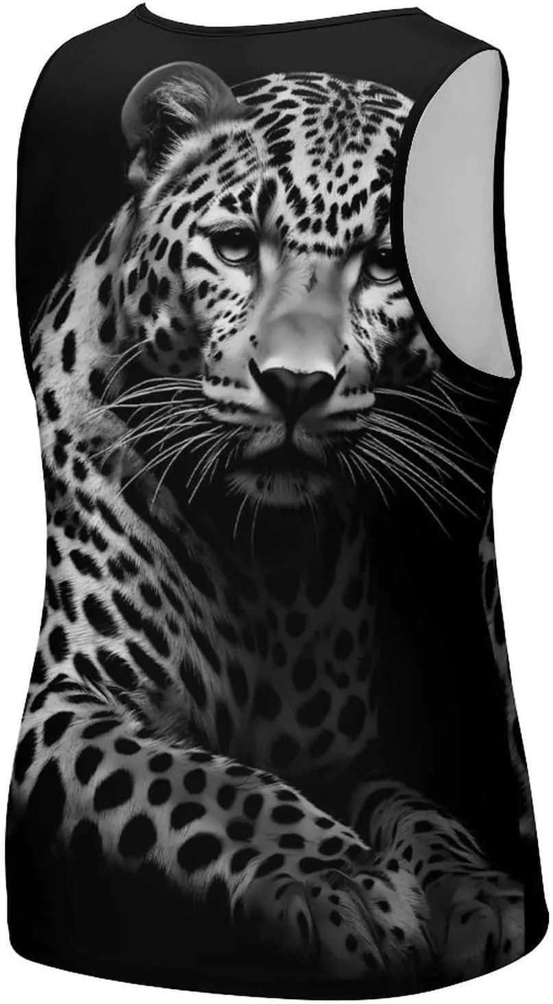 Leopard Animal Mens Tank Top Undershirt Sleeveless Gym Vest Workout T-Shirts