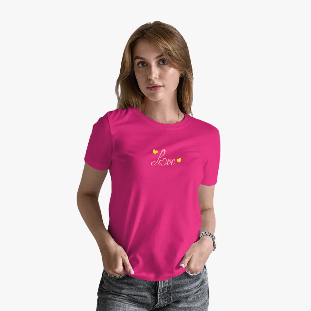 Love with Heart - Organic Cotton Graphic Printed Women's T-Shirt