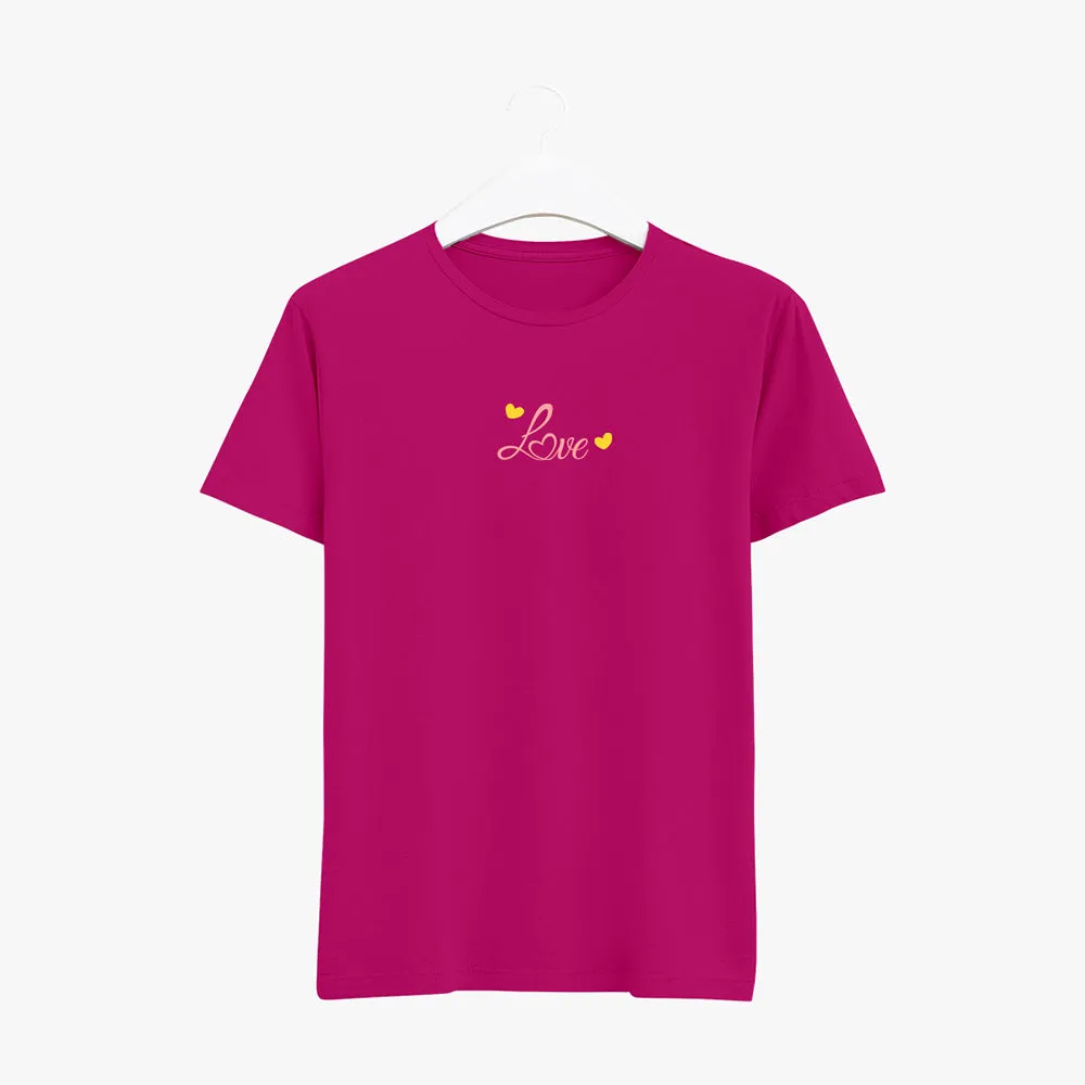Love with Heart - Organic Cotton Graphic Printed Women's T-Shirt