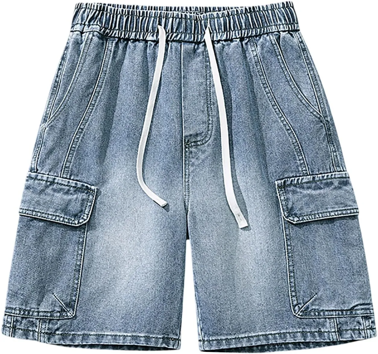Men Baggy Jean Shorts Loose Fit Mid Denim Shorts Wide Leg Skateboard Pants Trendy Outfits