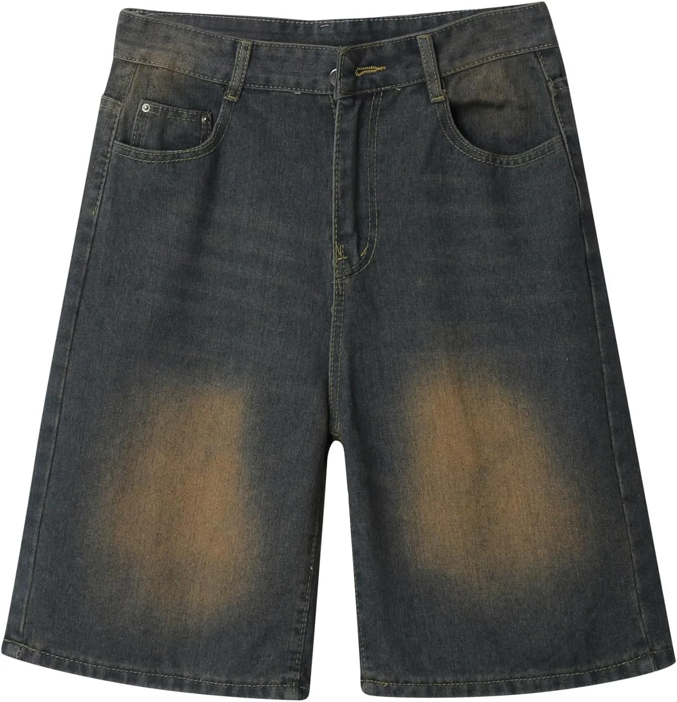 Men Baggy Jean Shorts Loose Fit Mid Denim Shorts Wide Leg Skateboard Pants Trendy Outfits
