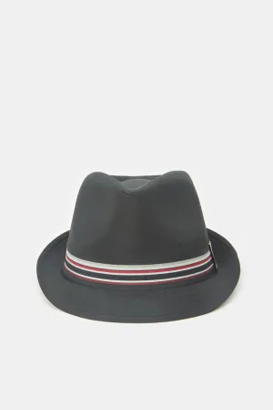 Men Black Fedora Hats With Band