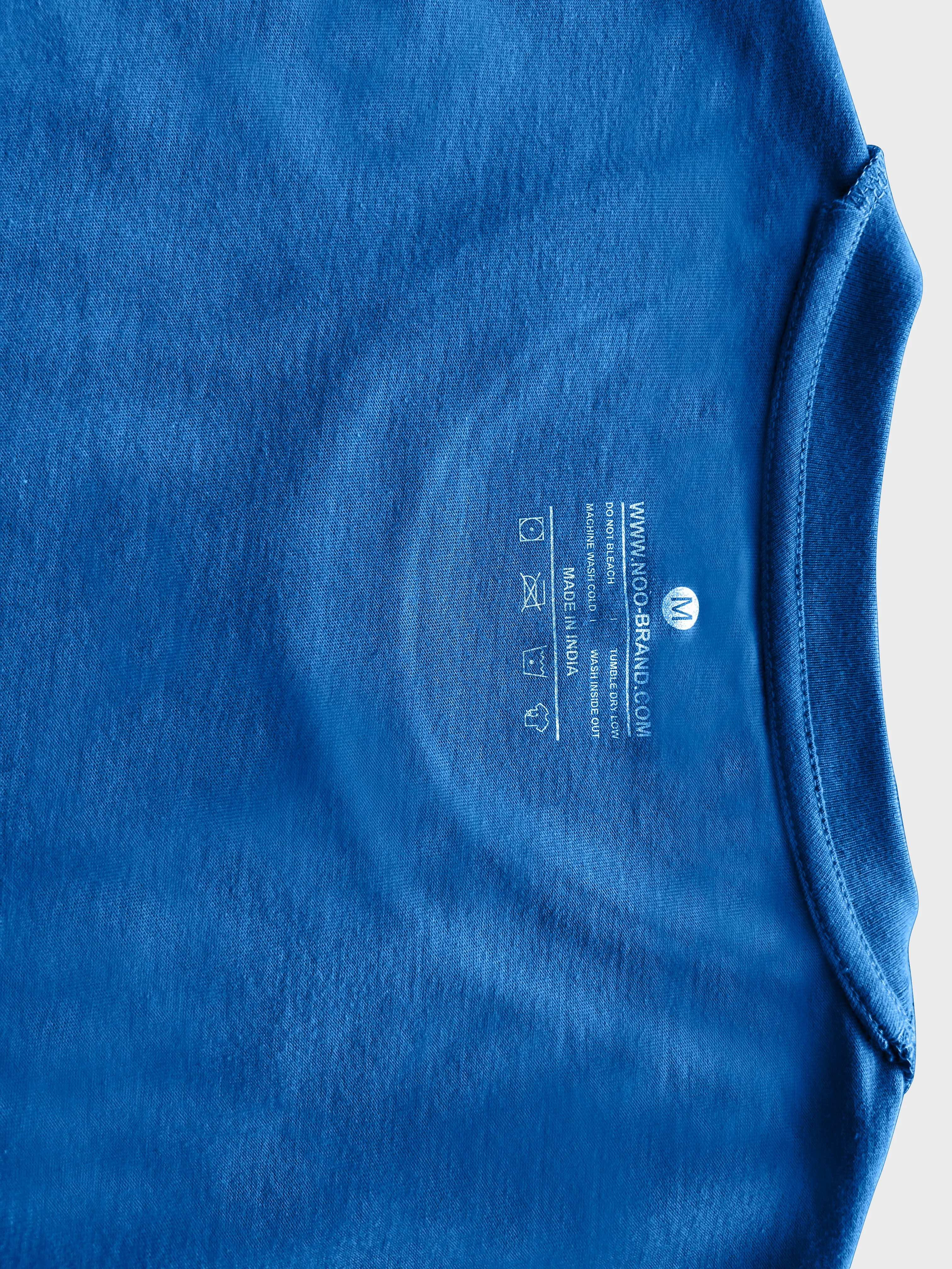 Men Regular Fit Round Neck Cotton T-Shirt - Royal Blue