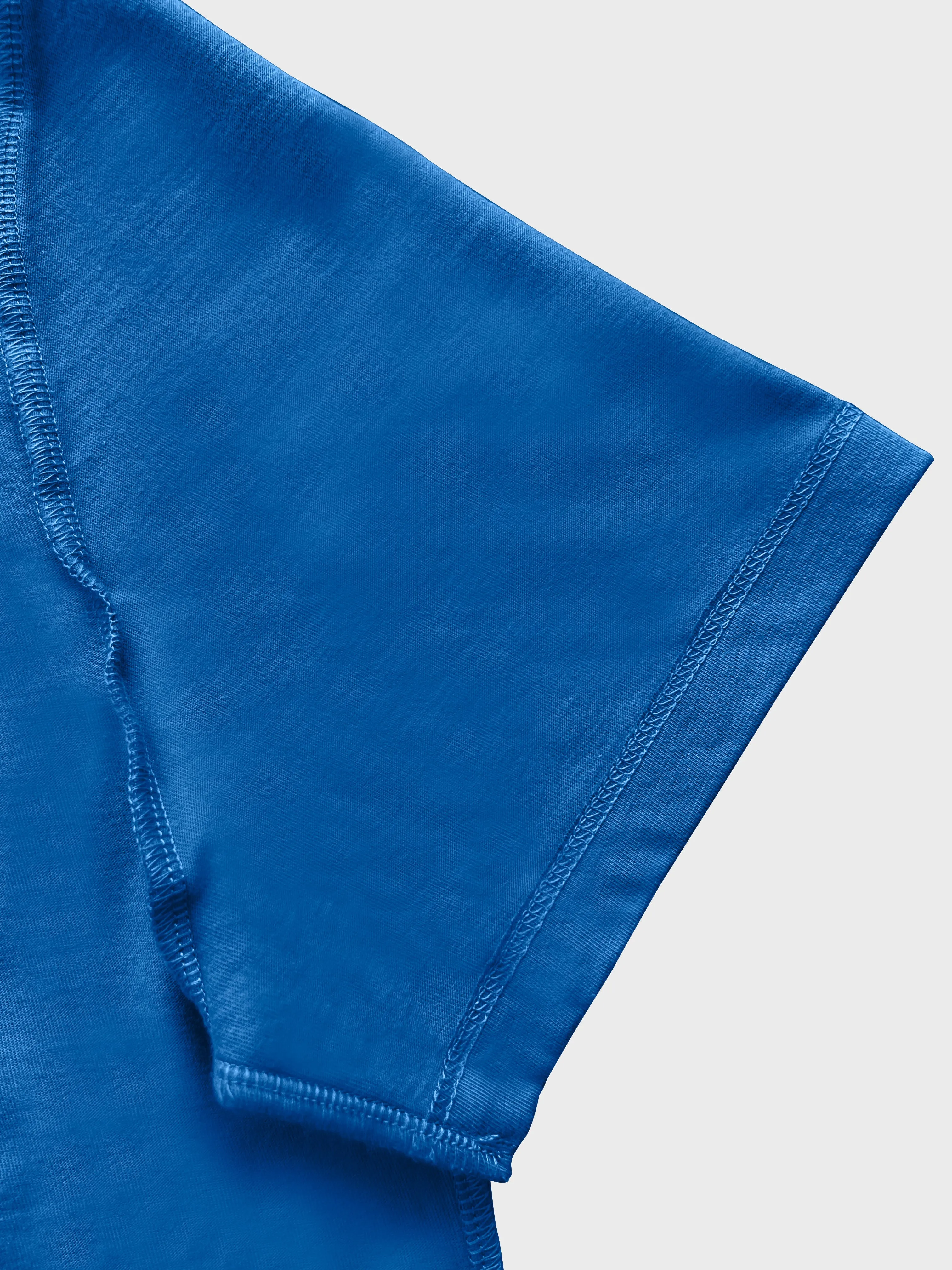 Men Regular Fit Round Neck Cotton T-Shirt - Royal Blue