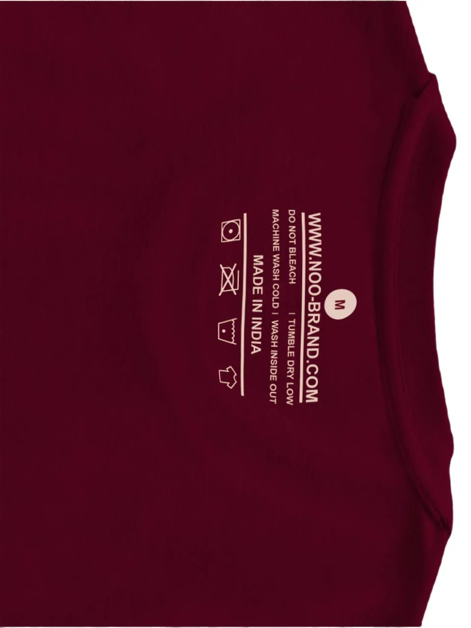 Men Round Neck Cotton T-Shirt -Maroon