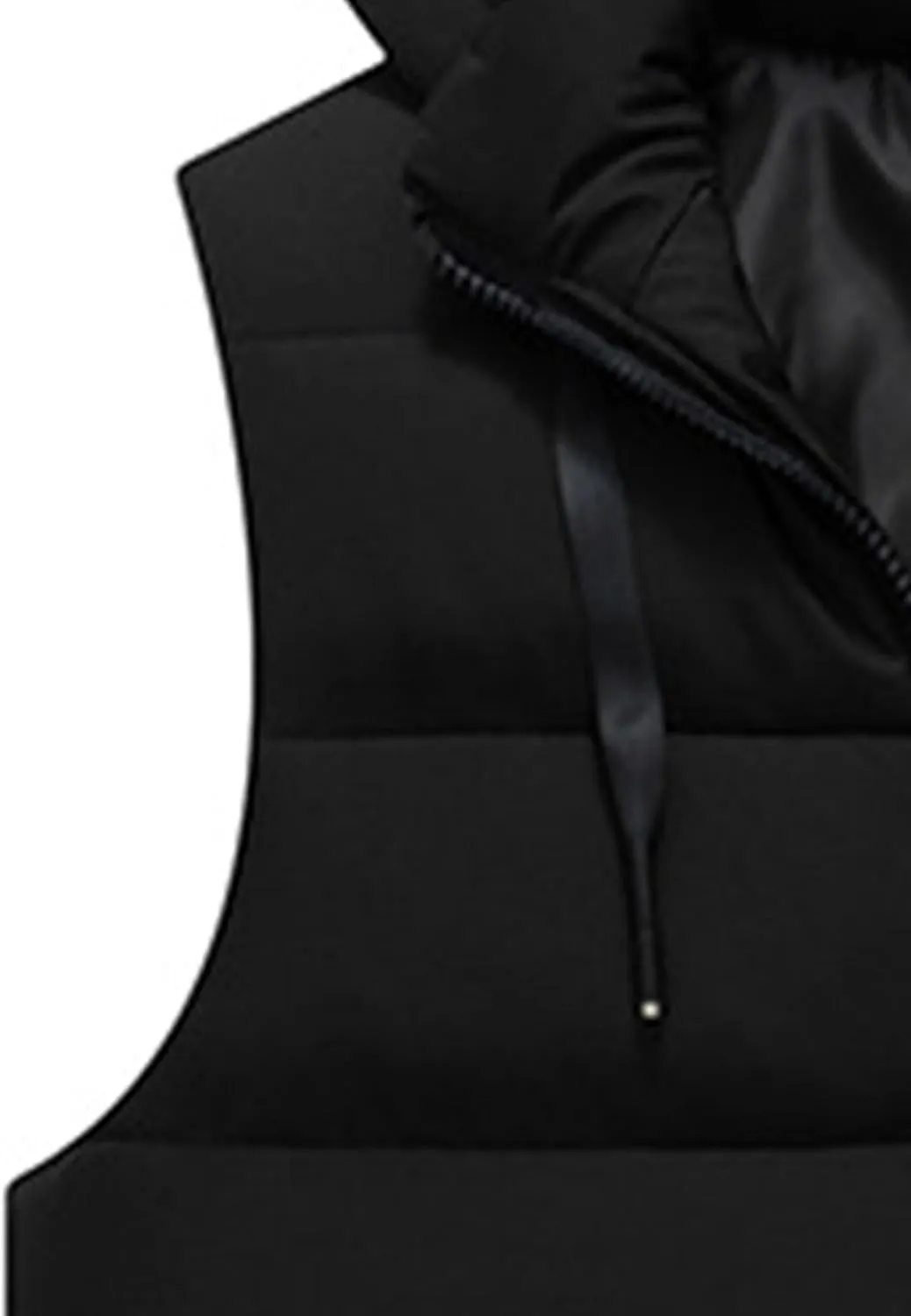 Men's Hooded Cotton Padded Vest Winter Warm Lightweight Quilted Coat Vest Casual Zip Up Thick Sleeveless Jacket